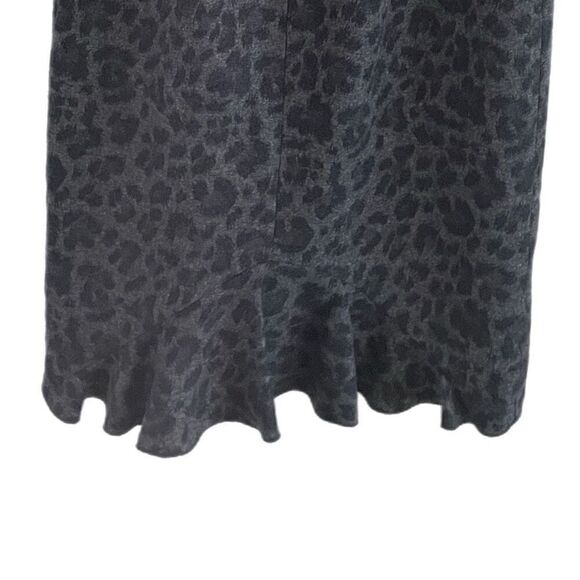 Rebecca Taylor Animal Print Wool Black Silk Sheath Dress - Picture 4 of 6